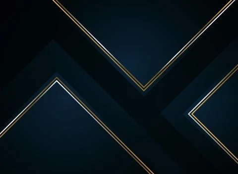 Abstract paper cut gradient dark blue with golden. Stock Illustration