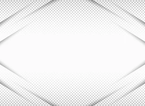Abstract paper cut in gradient of gray in symmetry halftone pattern. Stock Illustration
