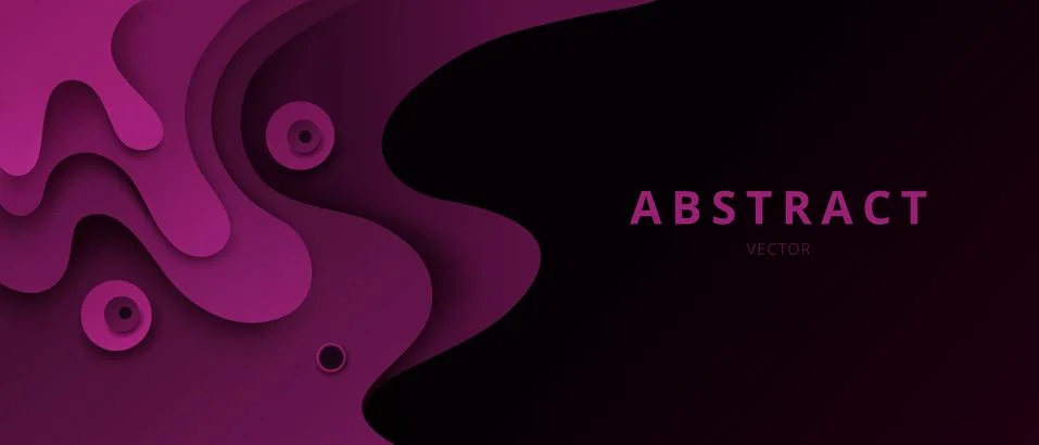 Abstract paper cut vector background, 3d effect イラスト素材