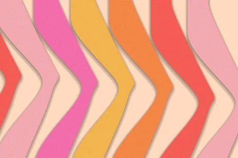 Abstract Paper Cut Wavy Pattern Background with Warm Pastels and Grain Texture Illustrazione stock