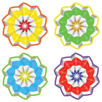 Abstract Paper Flower Stock Illustration