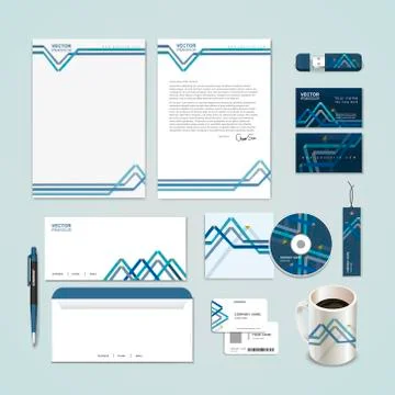 Abstract paper folded pattern background for corporate identity set Stock Illustration