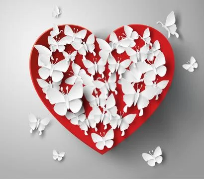 Abstract paper hearts. Stock Illustration