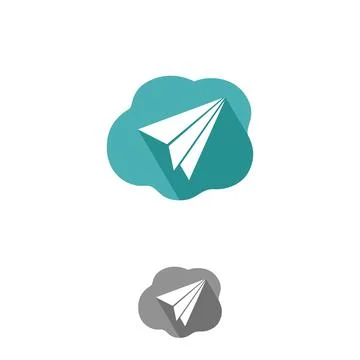 Abstract paper plane inside cloud for your brand sign イラスト素材