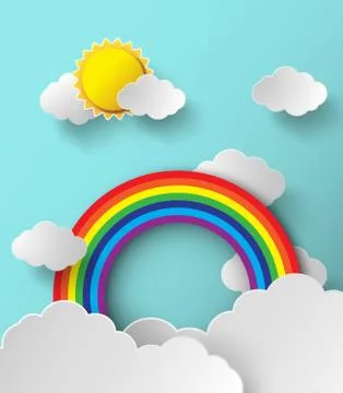 Abstract paper rainbow. Vector illustration. Stock Illustration