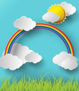 Abstract paper rainbow. Vector illustration. Stock Illustration