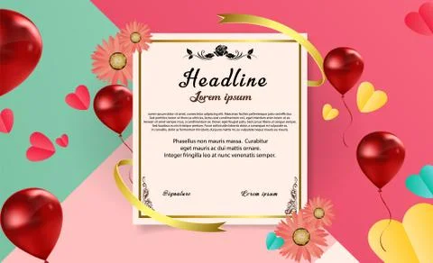 Abstract Paper Sheet Certificate Vector Template Design Stock Illustration