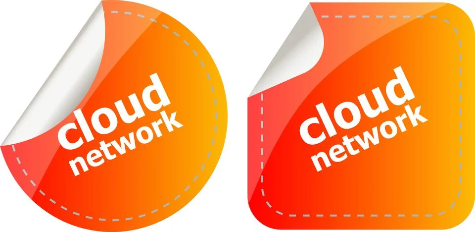 Abstract paper speech bubble. cloud. stickers set Stock Illustration