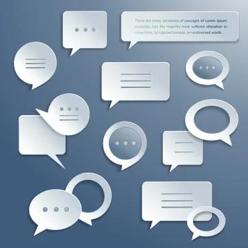 Abstract paper speech bubbles set Stock Illustration