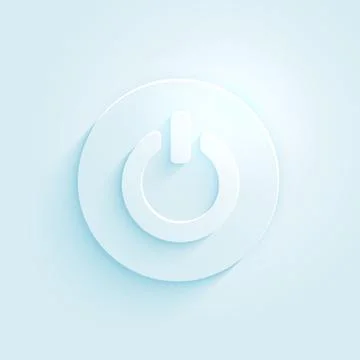 Abstract paper style power button vector icon. Switch off symbol Stock Illustration