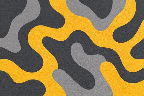Abstract paper texture background with black, gray and yellow camouflage pa.. Stock Illustration
