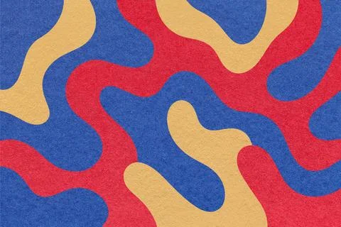 Abstract paper texture background with dark blue. red and ochre camouflage pa Stock Photos