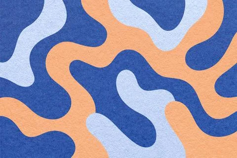 Abstract paper texture background with light blue, navy, peach camouflage pat Stock Illustration