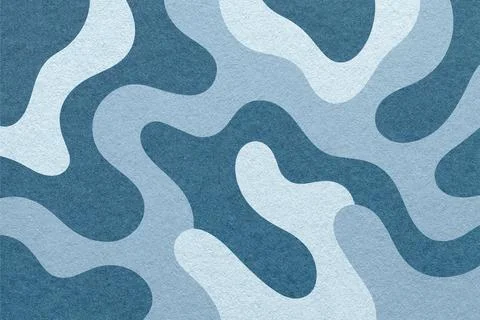 Abstract paper texture background with muted blue, navy camouflage pattern wi Stock Illustration