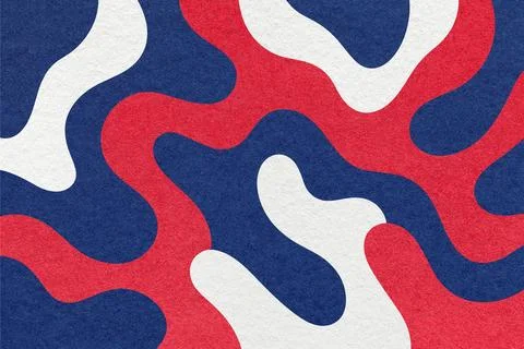 Abstract paper texture background with red, dark blue and white camouflage .. Stock Photos
