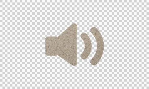 Abstract Paper Texture Sound Volume Speaker Symbol Icon Isolated on White B.. Stock Illustration