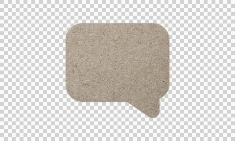 Abstract Paper Texture Speech Bubble Chat Message Symbol Icon Isolated on W.. Stock Illustration