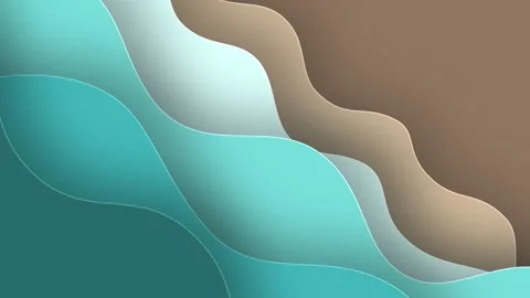 Abstract Papercut 3D Layered Waves Seamless Loop Motion Background Stock Footage 328635261