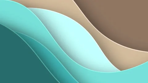 Abstract Papercut 3D Layered Waves Seamless Loop Motion Background Stock Footage 328635262