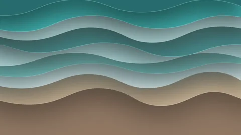 Abstract Papercut 3D Layered Waves Seamless Loop Motion Background Stock Footage 328635265