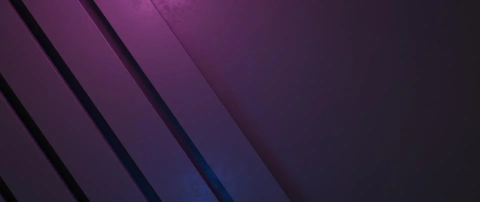 Abstract Parallel Bars of Diagonal Purple and Blue Light on Dark Background.. Stockfoto's
