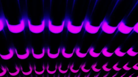 Abstract parallel black tubes with surrounded pink neon lights, seamless loop Stock Footage 192971985