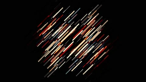 Abstract parallel short lines moving randomly on black background, seamless loop Stock Footage 145142659