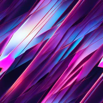 Abstract parallel straight and curved lines, neon purple and pink pallete. Stock Illustration