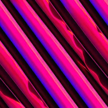 Abstract parallel straight and curved lines, neon purple and pink pallete. Stock Illustration