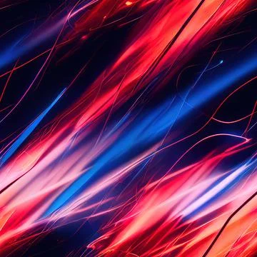 Abstract parallel straight and curved lines, neon purple and pink colors. Ele Stock Illustration