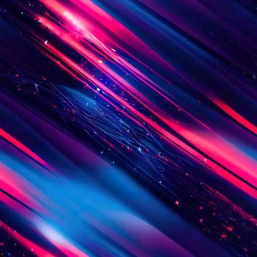 Abstract parallel straight and curved lines, neon purple and pink colors. Ele Stock Illustration