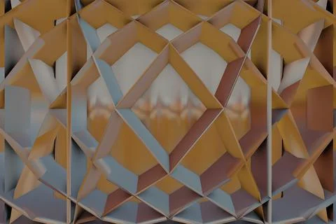 Abstract parallelogram shape mosaic. 3d illustration. 3d rendering Stock Illustration