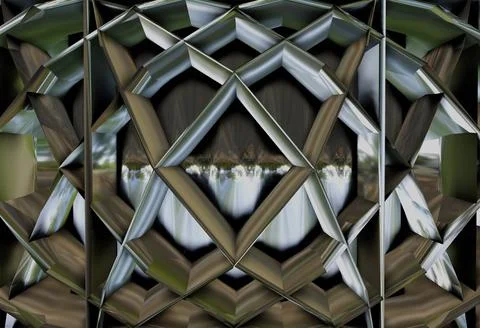 Abstract parallelogram shape mosaic. 3d illustration. 3d rendering Stock Illustration