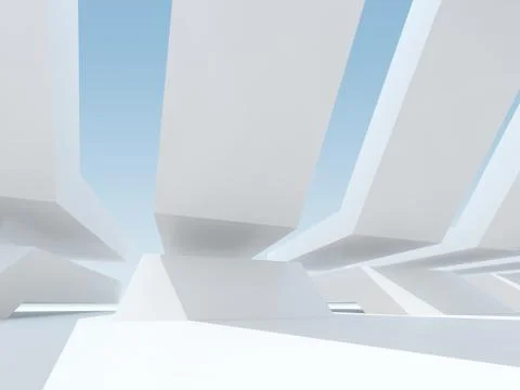 Abstract parametric 3d architecture installation Stock Illustration