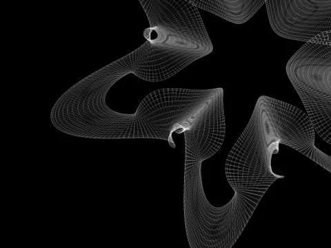 Abstract parametric wire-frame mesh structure Stock Illustration