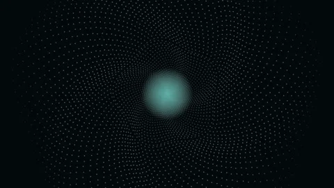 Abstract particle animation with glowing sphere and rays Stock Footage 345730146
