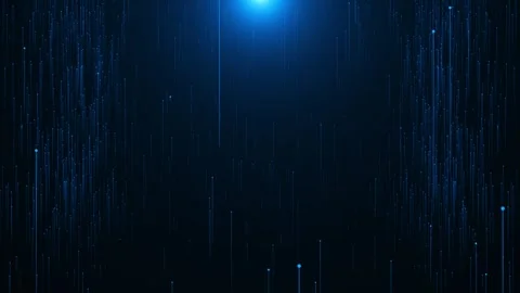 Abstract particle background. Binary big data code Matrix Flow wave landscape. D Video stock 311805920