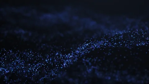 Abstract particle background. Blue particles flowing. Stock Footage 120695227