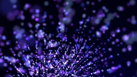 Abstract particle background with bright laser lines of light and shiny dots. Stock Footage 302364937