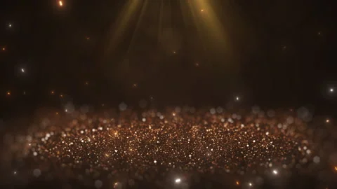 Abstract particle background concept decoration presentation golden glittering s Video stock 256218229