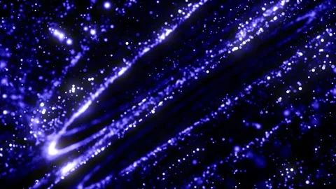 Abstract particle background glowing blue light streaks and dots loop Stock Footage 327593256