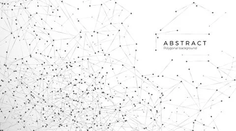 Abstract particle background. Mess network. Atomic and molecular pattern. Nod Stock Illustration