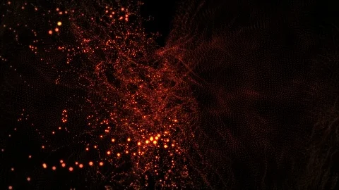 Abstract Particle Background in Orange and 4K Stock Footage 95096285