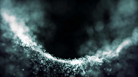 Abstract particle background. particles of different size and opacity flows to Stock Footage 79636831