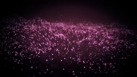 Abstract particle blue wave background. 3D wavy effect flow, glowing sparkles Stock Illustration