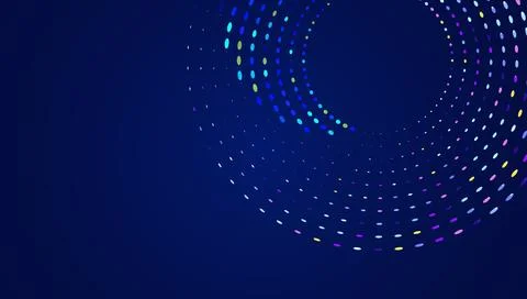 Abstract Particle Circle Digital Technology Background イラスト素材