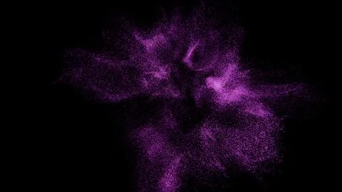 Abstract Particle Cloud in Motion with Neon Blue Effect on Black Background Stock Illustration