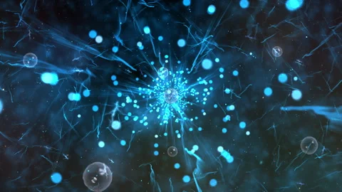 Abstract Particle Explosion Technology Background, Neural Network Energy 库存影片 336072167