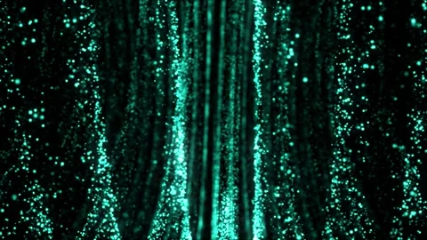 Abstract particle field dynamic animation with glowing turquoise dots Stock Footage 327593252