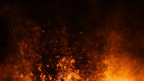 Abstract Particle Fire Animation, Orange Background Stock Footage 152707006